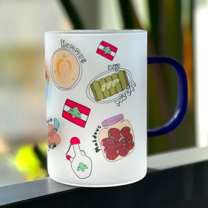 Lebanese Food Pattern Transparent Mug