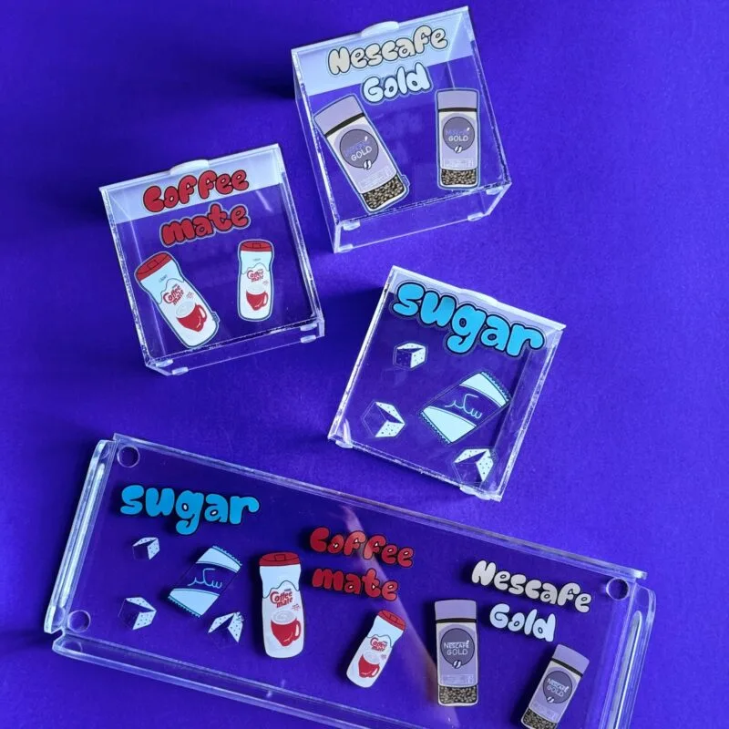 Set of 3 boxes and tray (Nescafe Gold, Coffee Mate & Sugar)