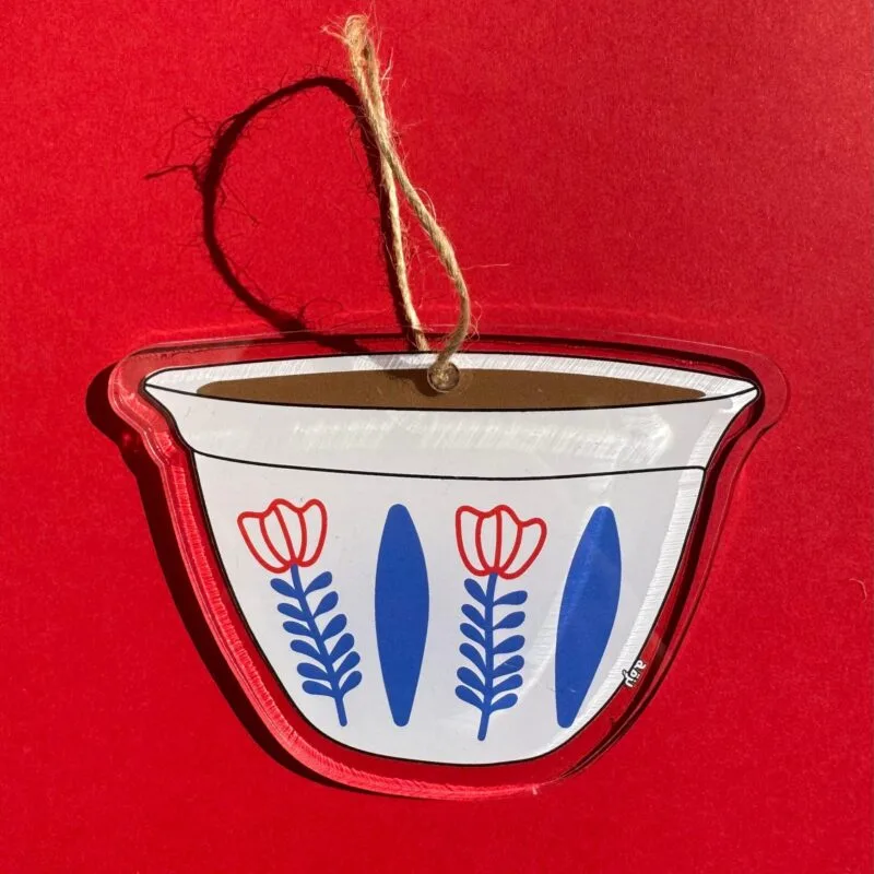 Shaffe Blue Cup Ornament Tree