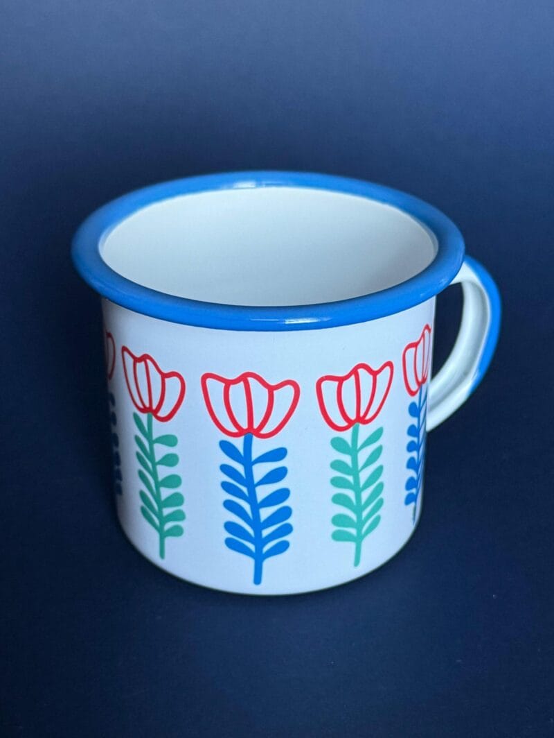 Shaffe flower stainless steel mug