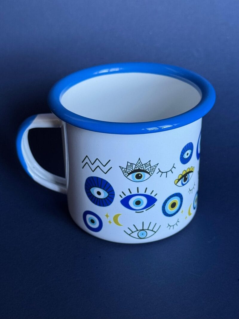 Evil eye stainless steel mug