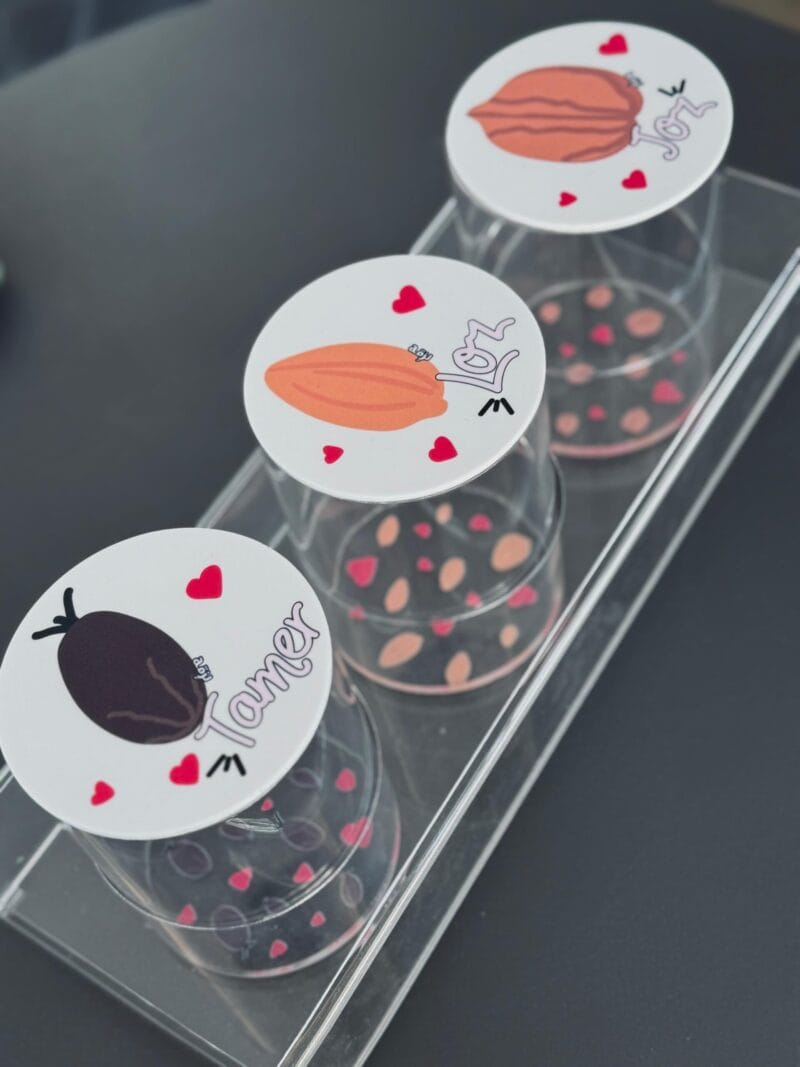 Arabic Ramadan Tray + 3 Round Nuts Boxes