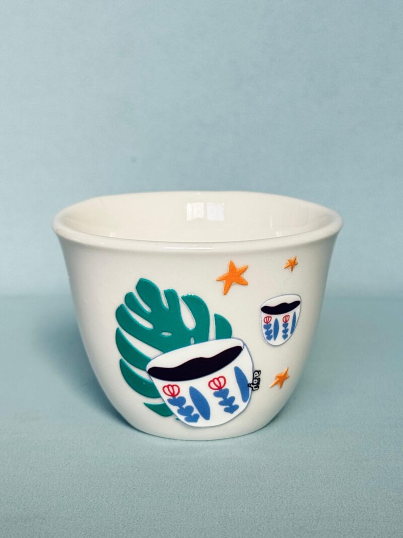 Shaffe Blue Flowers Shaffe Cup