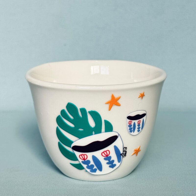 Shaffe Blue Flowers Shaffe Cup