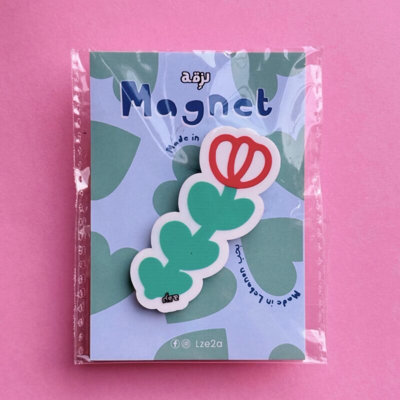 Green Shaffe Flower Magnet