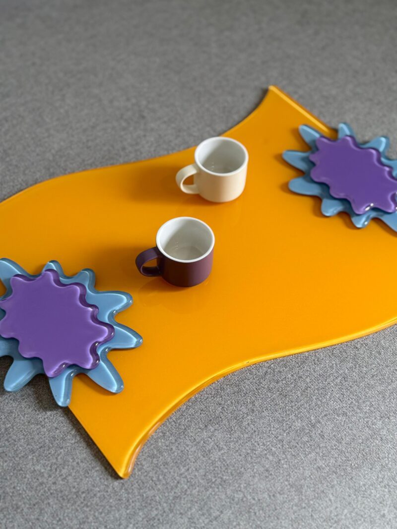 Funky Orange Artstract Tray