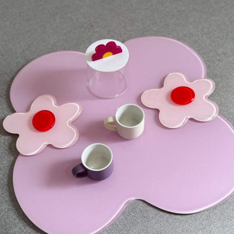 Pink Flower Artstract Tray