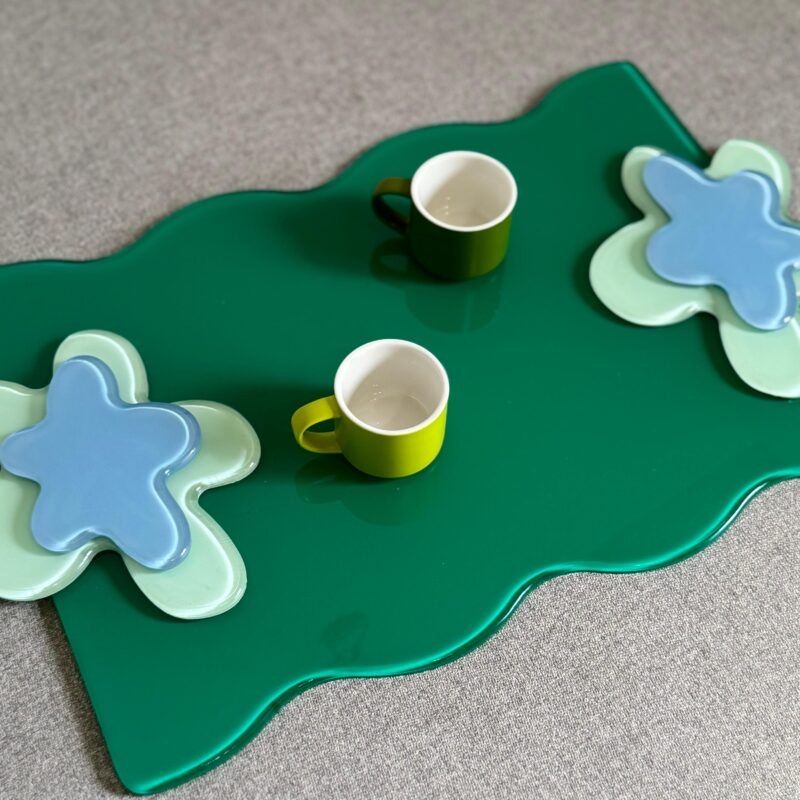 Leaf Green Artstract Tray