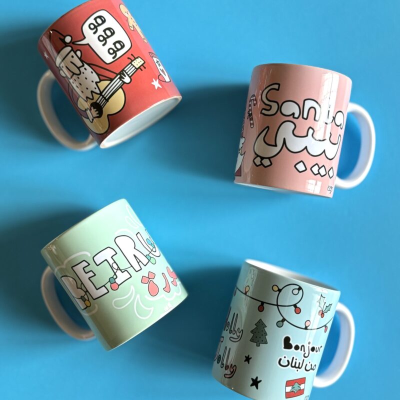4 Christmas Mugs Set